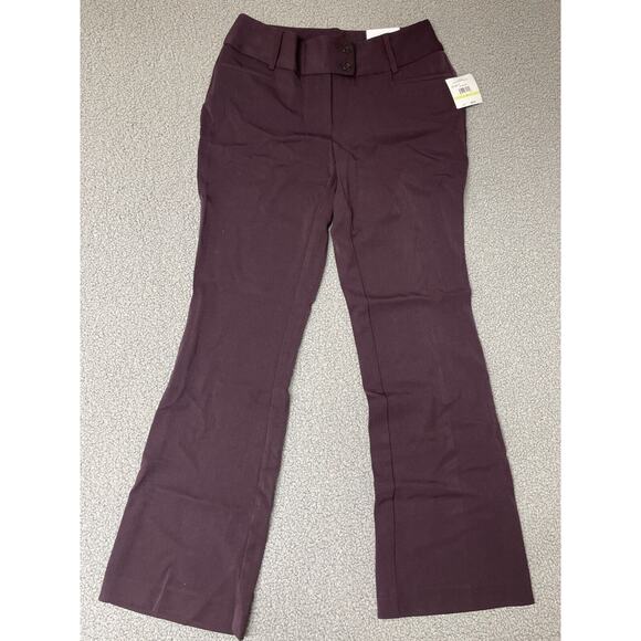 Rafaella Women's Curvy Fit Gabardine Boot Leg Pant maroon purple size 4 curvy - Picture 1 of 7